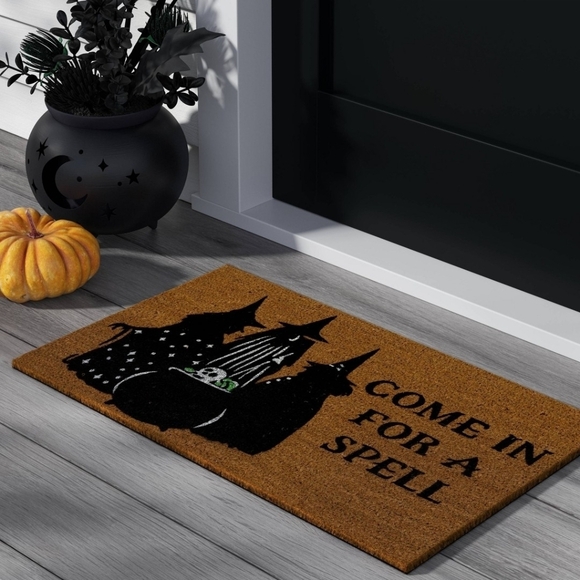 Witch-Themed Brown Doormat - Picture 2 of 4